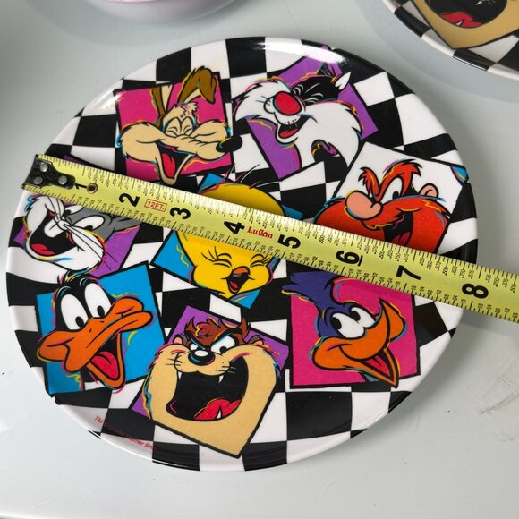 Vintage Looney Tunes 1994 Zak Designs Plates Bowls Cups Tweety Taz Daffy Bugs - Picture 2 of 16